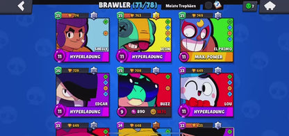 Mythischer Account [62+ Brawler, 30+ Skins, 28000+ Trophäen]